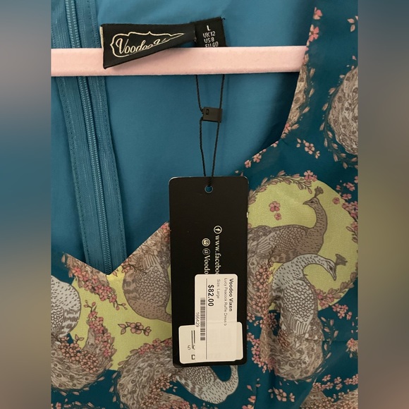 New with tags voodoo vixen teal peacock dress - Picture 10 of 16